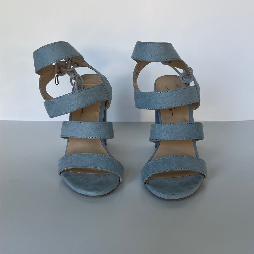 Lulu's Light Blue Strappy Block Heels - Picture 5 of 11